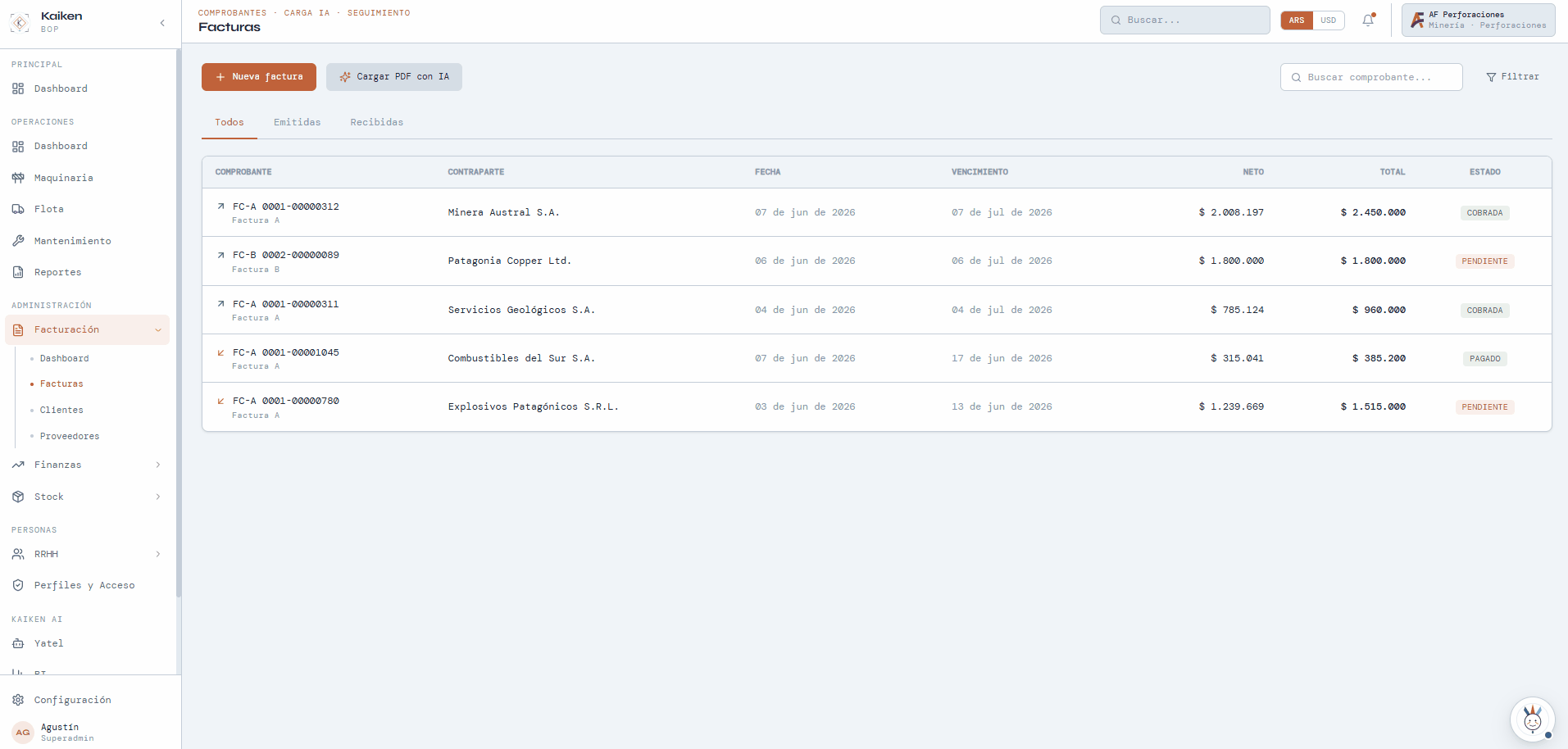 AI invoice upload